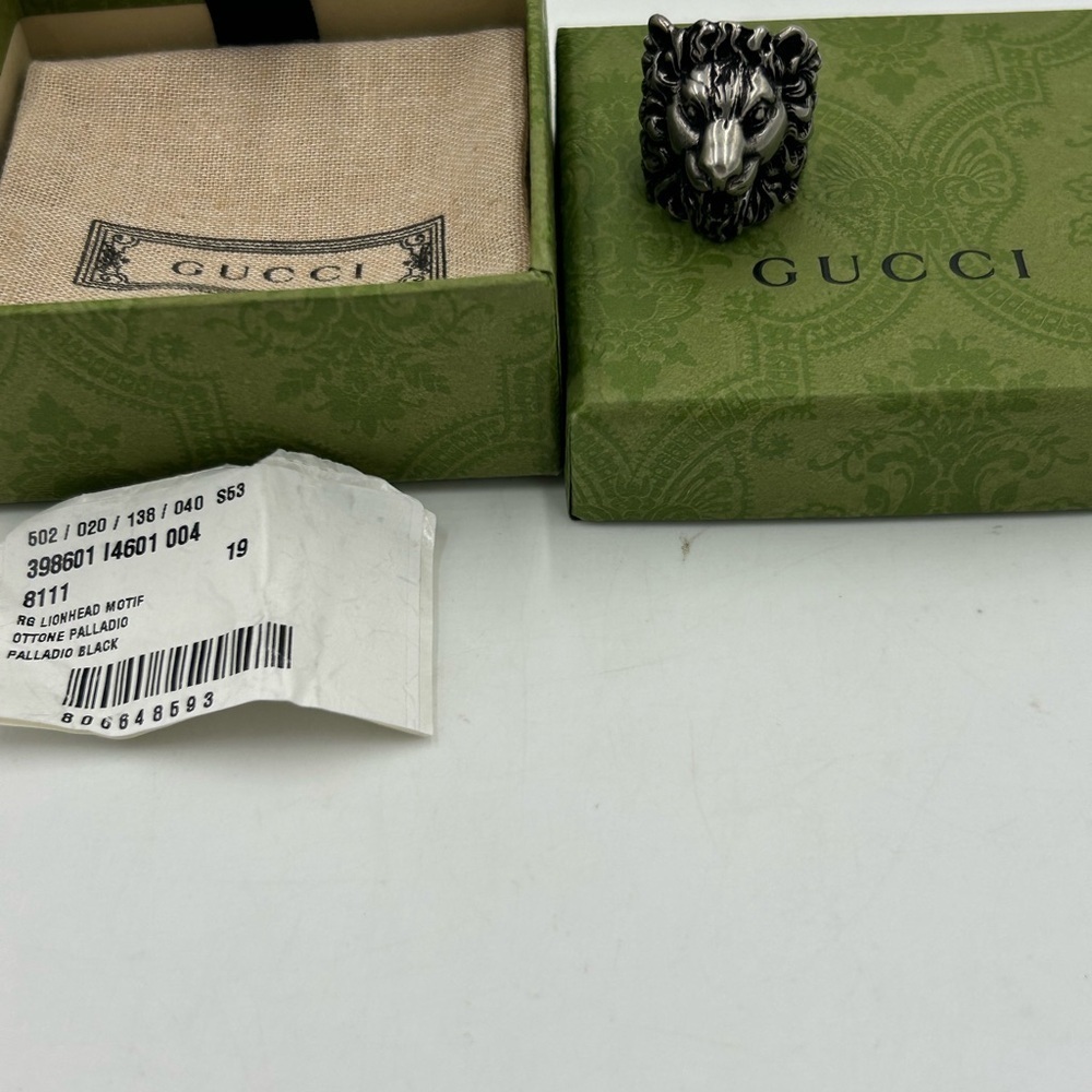 Gucci Lionhead motif ring in silver made in Italy size 8.5 - Picture 2 of 7